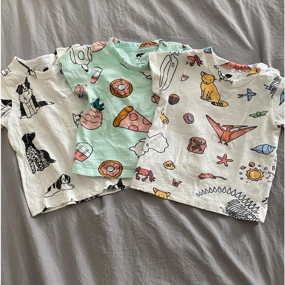 Monica and Andy tshirts (3 shirts) 9-12 months
